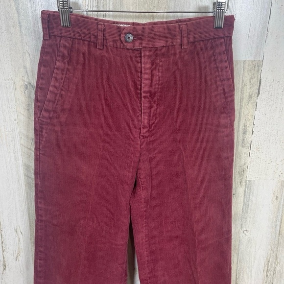 Yves Saint Laurent Sportswear Vintage Corduroy Pants Mens 29 Burgundy Maroon - Picture 2 of 11